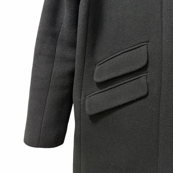 J Crew Womens Cocoon Italian Stadium Wool Blend Coat Size 2P Black Heavy Peacoat - Picture 3 of 11
